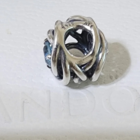 Pandora March Sea Aqua Blue Eternity Circle Charm - Picture 9 of 11